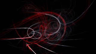 Red white swirl black background - free abstract wallpaper