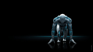 Robot spread out cybernetic les - its arm free wallpaper