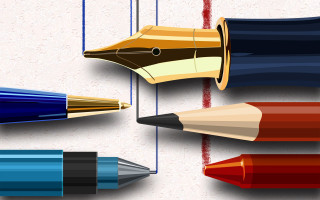 Colored pencils hanging red line - academic art free wallpaper for desktop