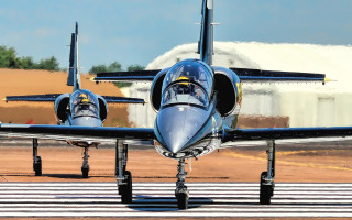 Blue jet runway polished photorealism - the runway free wallpaper