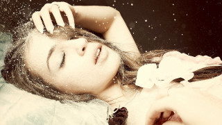 Woman blowing wind snow night - the wind free wallpaper for desktop