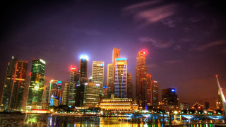 Tokyo night cityscape river skyscrapers - night time free wallpaper for desktop