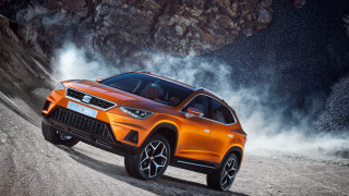 Orange suv dirt road mountain - orange free wallpaper