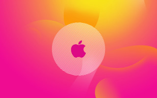Pink yellow background apple logo - a white apple free wallpaper