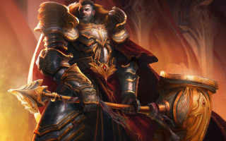 Man costumed axe shield demon - chris rahn free wallpaper