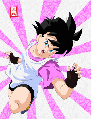 Cartoon character running pink background - superflat free wallpaper