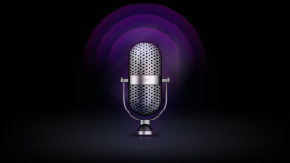 Microphone purple black silver hologram - diffuse free wallpaper