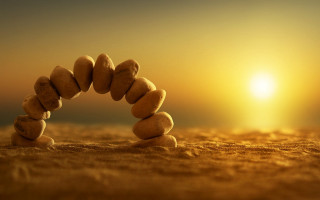 Stone arch desert sunset land - the desert free wallpaper