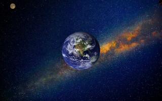 Earth space orange streak clouds - a view of the earth free wallpaper