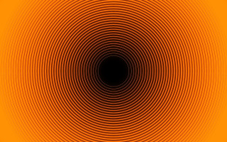 Orange black center circular opart - op art free wallpaper