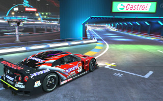 Car race tunnel night neon - a car free wallpaper