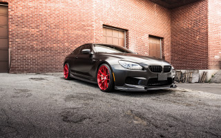 Black car brick building red - tire free wallpaper
