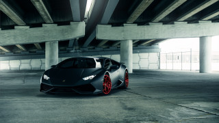 Black sports car parking garage 15 - the front of it free wallpaper