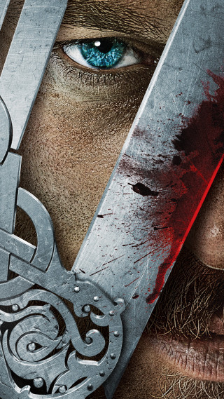 Bearded man sword blue eye - poster art free wallpaper