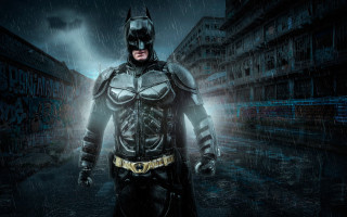 Batman rainy cityscape night cyberpunk - the rain in a city free wallpaper