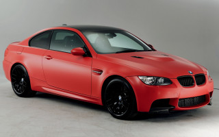 Red car gray wall black - the front wheel free wallpaper