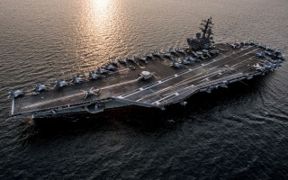 Aircraft carrier ocean sunset military - sunset free wallpaper