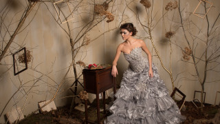 Woman dress branch wall outdoors - a chair and a table free wallpaper