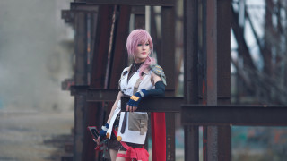Pink hair bridge gun cosplay - assemblage free wallpaper