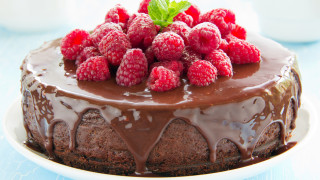 Chocolate cake raspberries coffee rococo - a chocolate cake free wallpaper