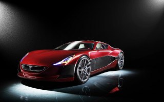 Red sports car dark room 100 - spotlight free wallpaper