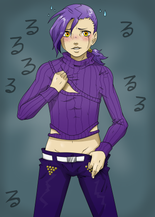Woman purple hair purple shirt - a purple shirt free wallpaper