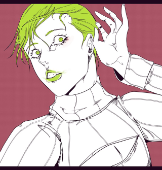 Green hair white shirt drawing - bálint kiss free wallpaper