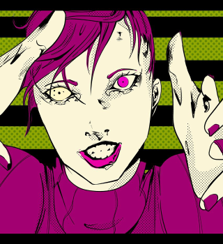 Pink haired woman polka dot - a pink shirt free wallpaper