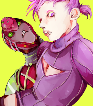 Purple hair cartoon weird face - the camera free wallpaper