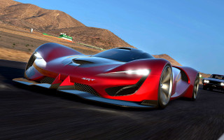 Red sports car mountain road - xf iq4 free wallpaper