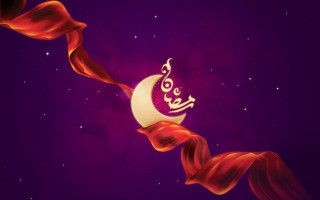 Crescent star crescent red ribbon - a crescent free wallpaper