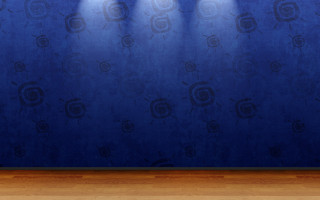 Blue wall spotlights wooden floor - a blue wall free wallpaper