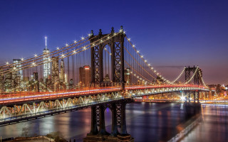Bridge river city lights night 3 - a bridge free wallpaper