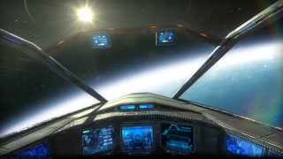 Space station window earth sun - star citizen halo free wallpaper