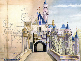 Castle bridge background drawing image - matte drawing free wallpaper