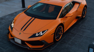 Orange sports car black stripe - nice free wallpaper