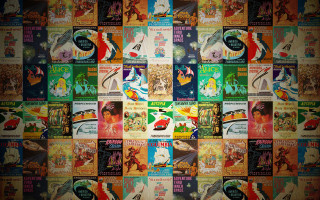 Posters advertisements wall diverse people - same free wallpaper