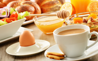 Coffee food table oranges bread - delaunay free wallpaper