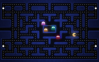 Pacman game moon screen pacman - 2 d game art free wallpaper