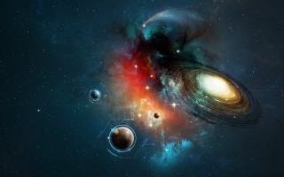 Space galaxy planets star cluster - galaxy free wallpaper