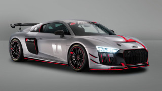 Silver sports car red stripe 7 - body and hood free wallpaper