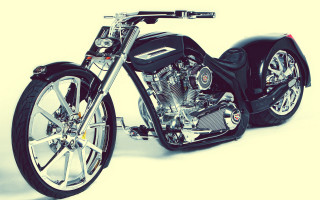 Black motorcycle chrome wheels white 2 - a black motorcycle free wallpaper