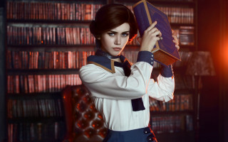 Library woman book serious artnouveau - constance gordoncumming free wallpaper