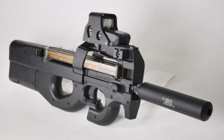 Gun scope precisionism computer rendering - a white background behind free wallpaper