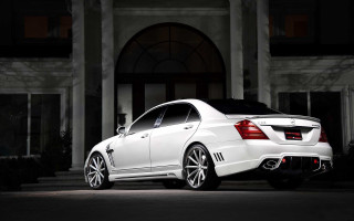 White car night building lights 2 - luxury free wallpaper