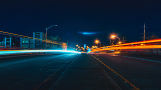City street light streaks night 2 - futurism free wallpaper