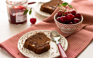 Cake plate fork cherries folkart - a piece of cake free wallpaper