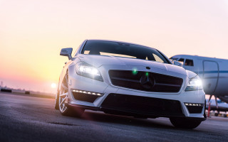 White car airplane runway sunset - a runway free wallpaper