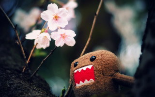Stuffed animal tree cherry blossoms - pop surrealism free wallpaper