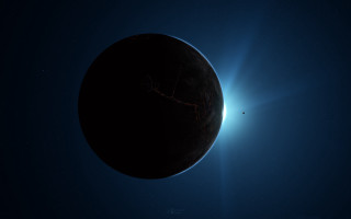 Bright sun dark planet space - planet free wallpaper
